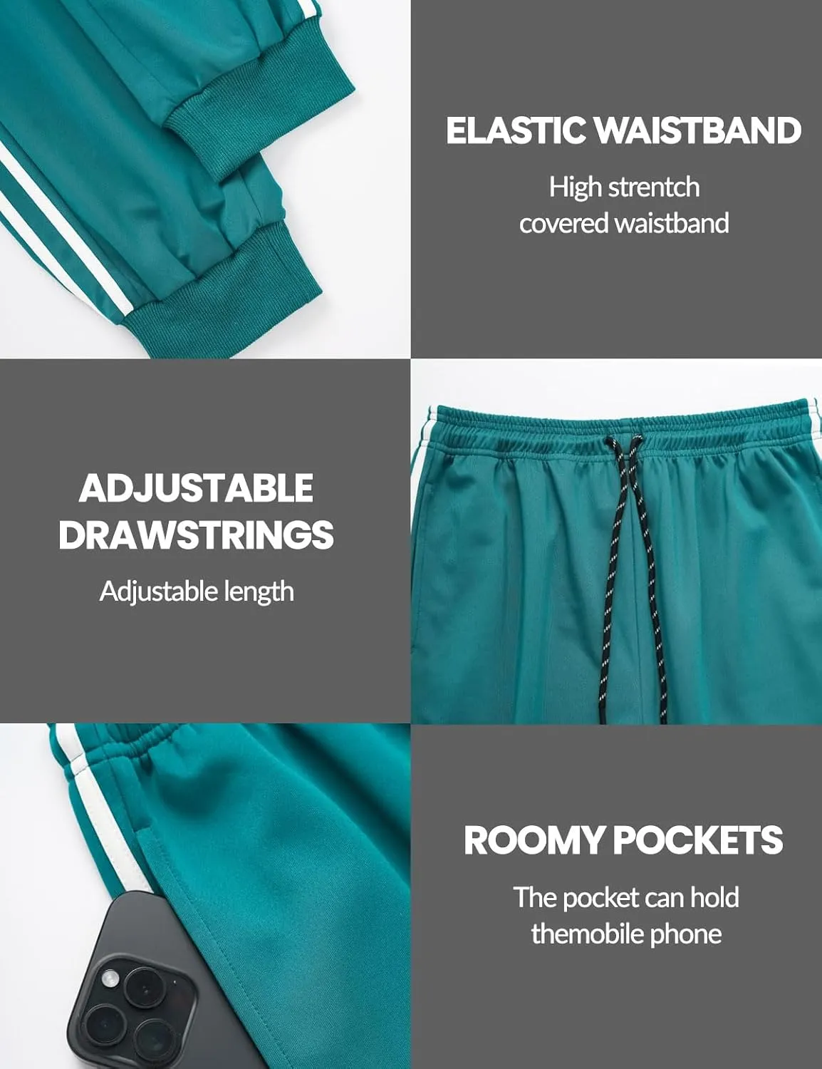 2 Pack Men's Casual Sweatpants Soft Fleece Active Athletic Workout Jogger Pants with Pocket and Drawstring
