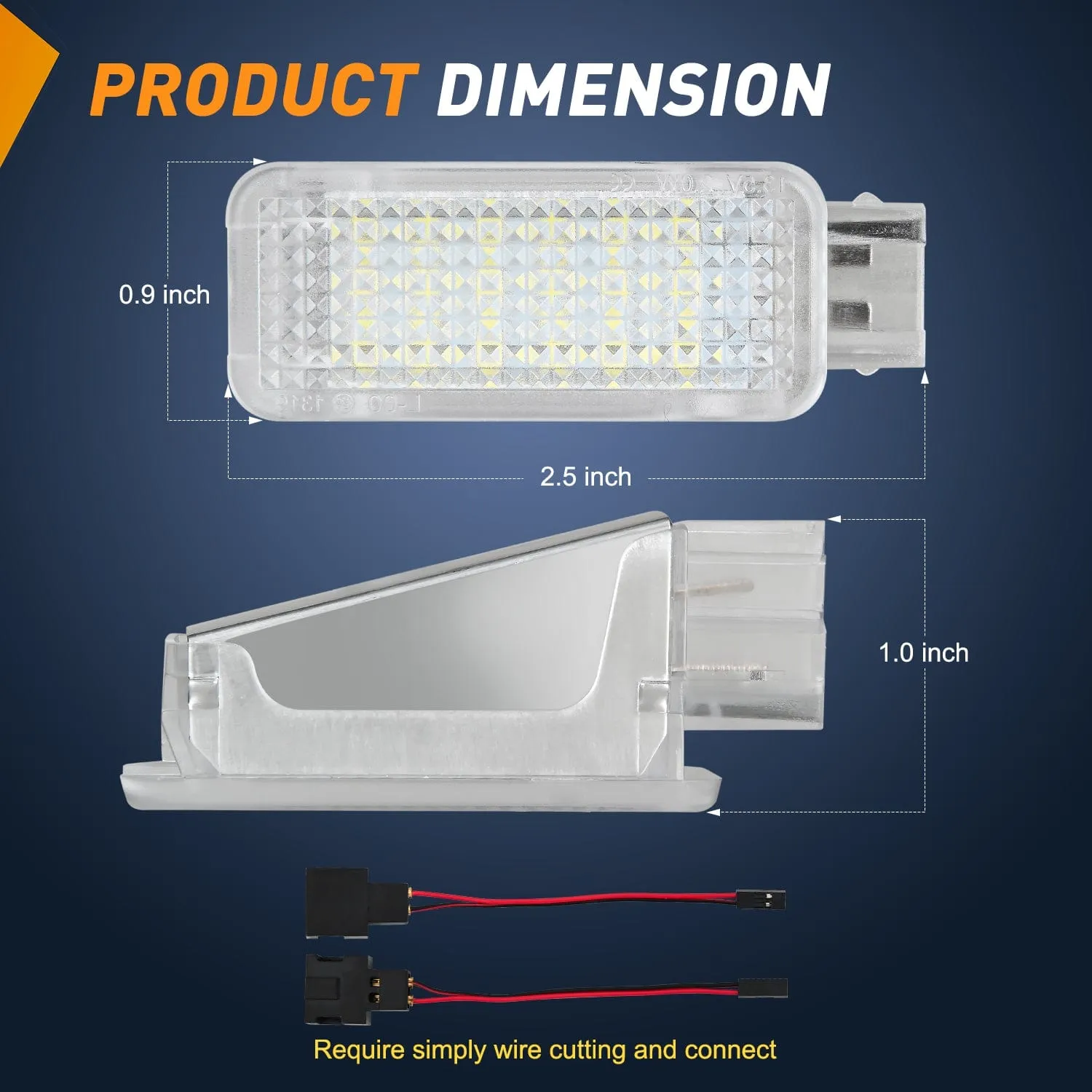 2PCS LED Interior Door Panel Light Courtesy Warning Lights White Beam Plug and Play Compatible with Audi A3 A4 A5 A6 A7 S3 S4 S5 S6 S7 Q5 Q7 TT OEM Replacement CANbus Error Free