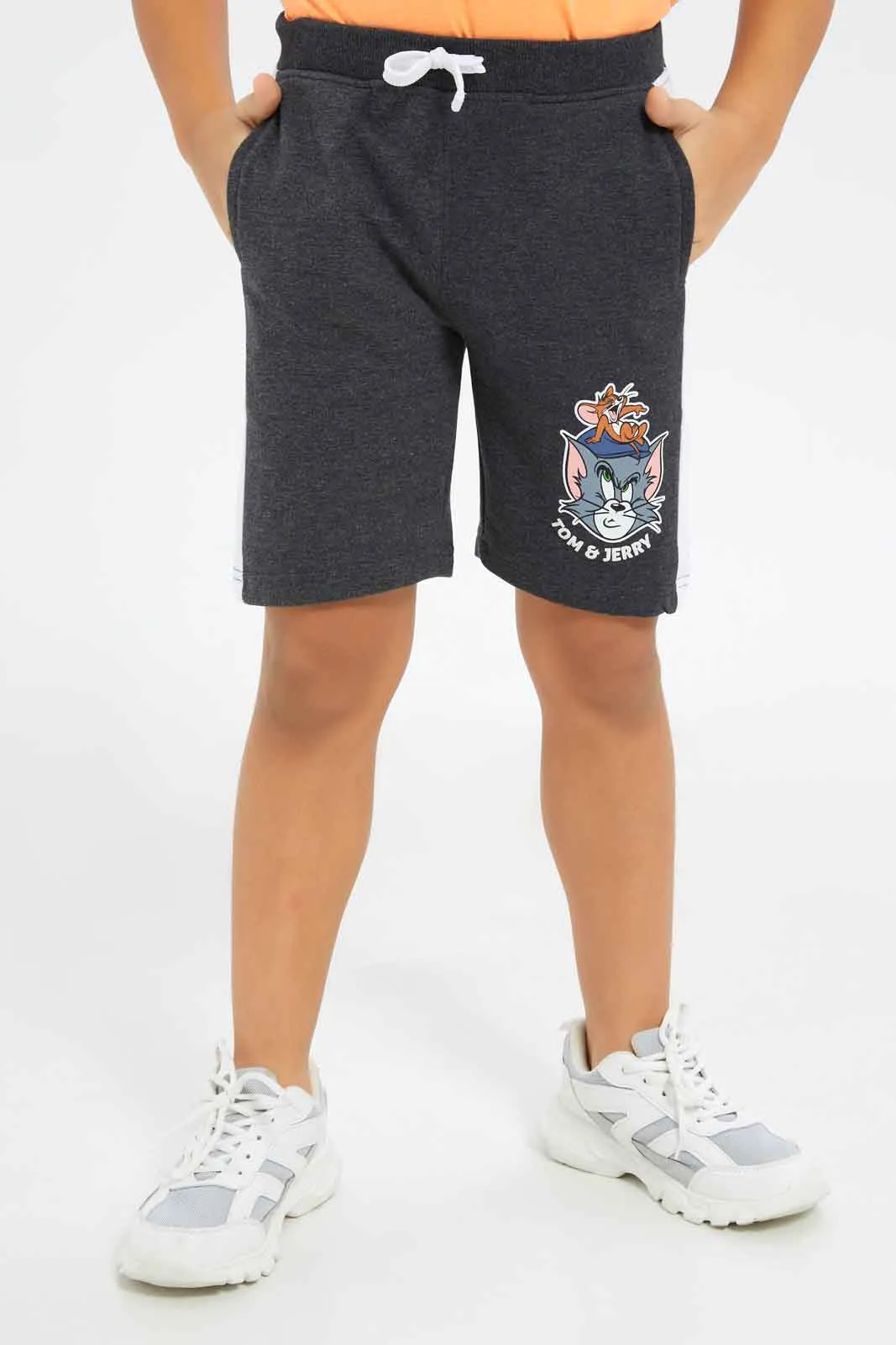 Boys Charcoal Tom And Jerry Shorts