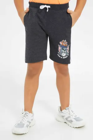 Boys Charcoal Tom And Jerry Shorts