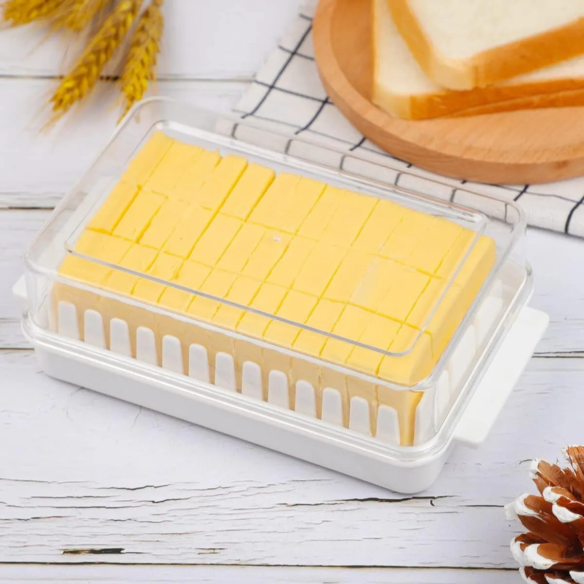 Butter Cutting & Storage Box Organizer Dispenser Refrigerator Easy Cutting cheese ( Pack of 1 )