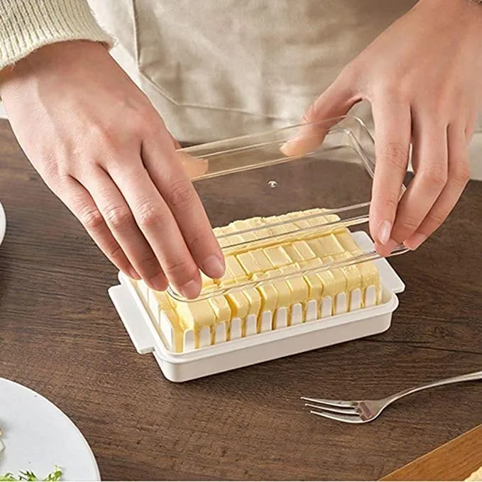 Butter Cutting & Storage Box Organizer Dispenser Refrigerator Easy Cutting cheese ( Pack of 1 )