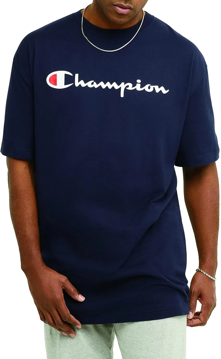 Champion Men's T-Shirt, Classic Graphic T-Shirt, Soft and Comfortable T-Shirts for Men, Script Logo (Reg. or Big & Tall)