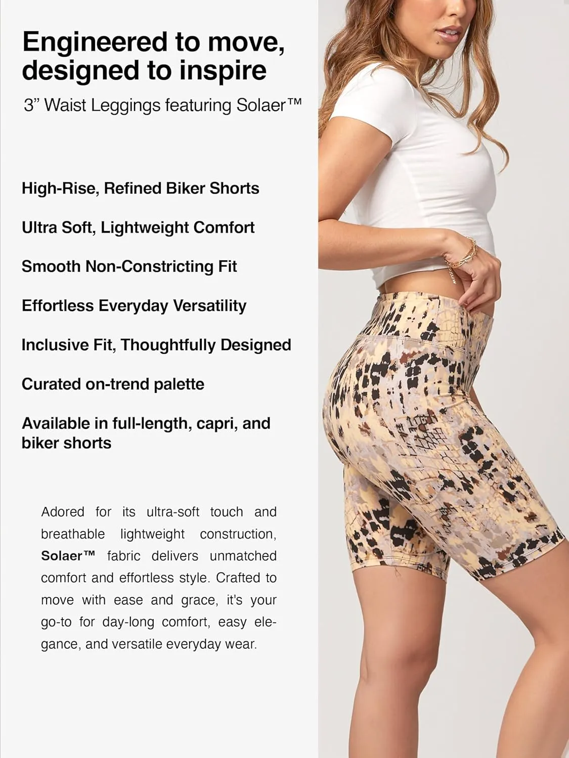 Conceited High Waisted Ultra Soft Leggings for Women - Capri Length and Biker Shorts - Available in Plus Size