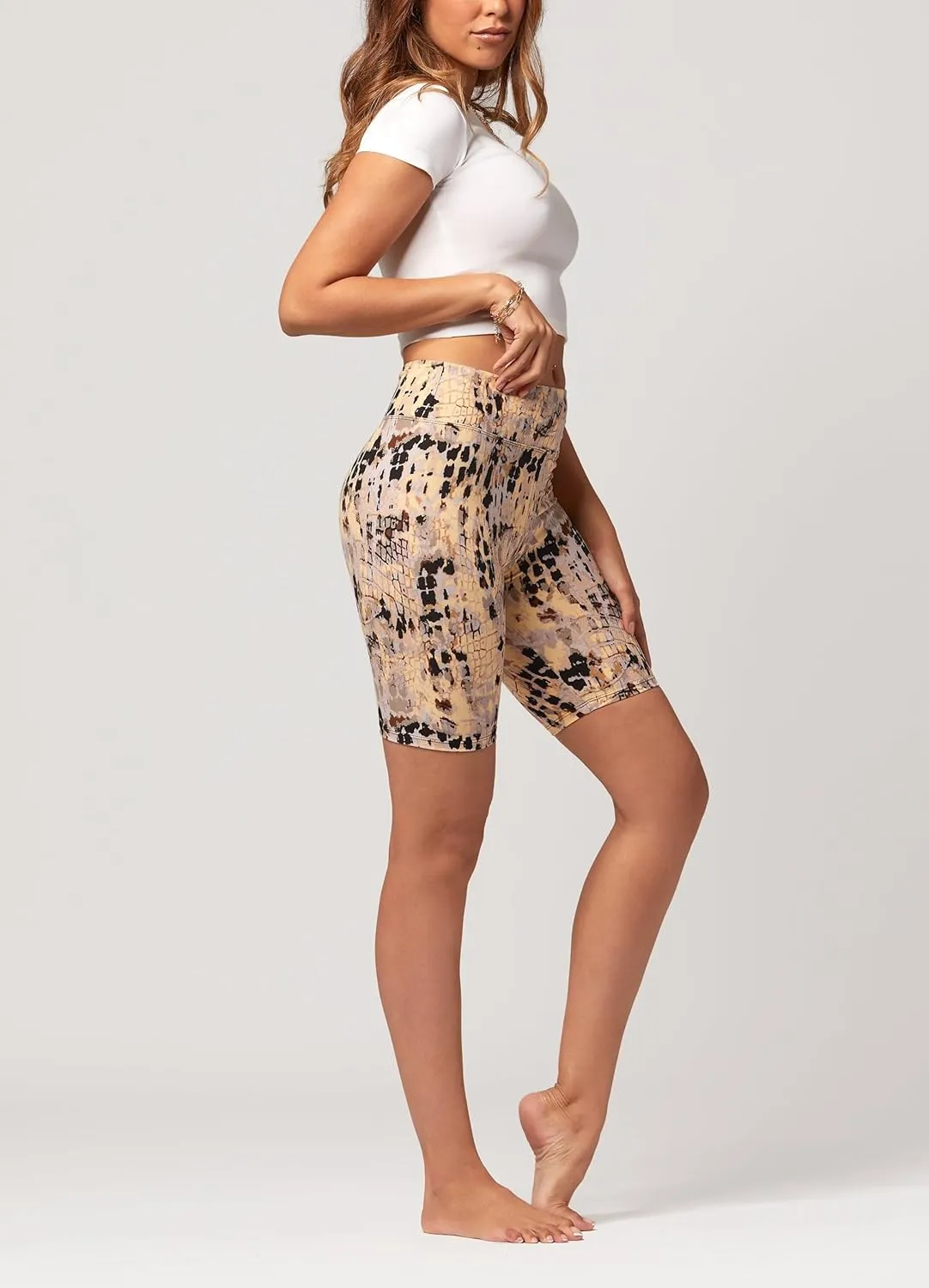 Conceited High Waisted Ultra Soft Leggings for Women - Capri Length and Biker Shorts - Available in Plus Size