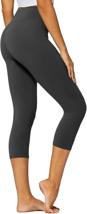 Conceited High Waisted Ultra Soft Leggings for Women - Capri Length and Biker Shorts - Available in Plus Size