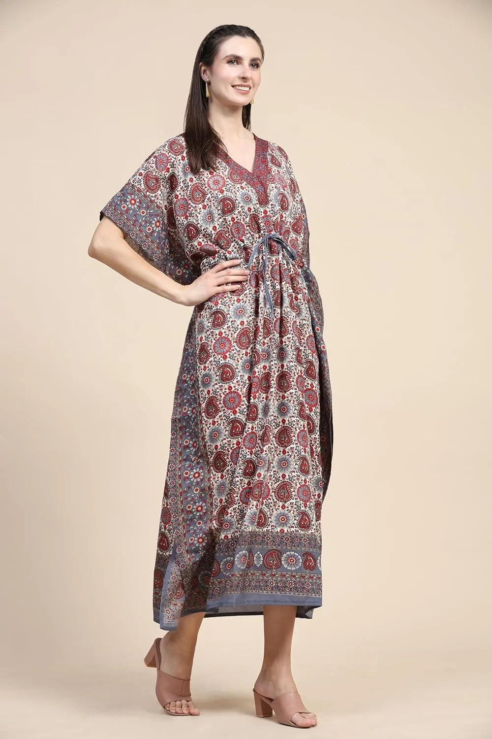 Embrace the Flow and Freedom of This Stunning Long Kaftan Perfect for Those Sunny Days or Cozy Nights