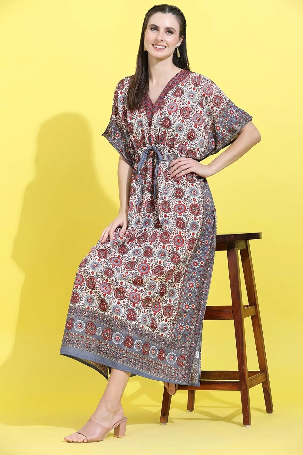 Embrace the Flow and Freedom of This Stunning Long Kaftan Perfect for Those Sunny Days or Cozy Nights
