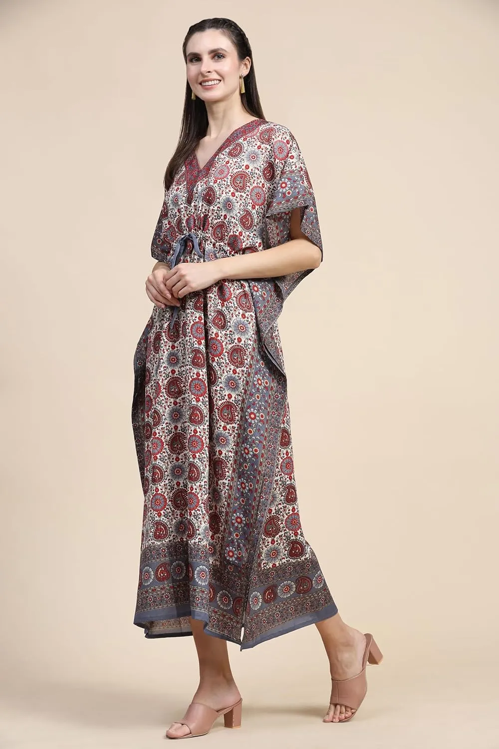 Embrace the Flow and Freedom of This Stunning Long Kaftan Perfect for Those Sunny Days or Cozy Nights