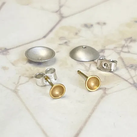 Gold and silver stud earrings