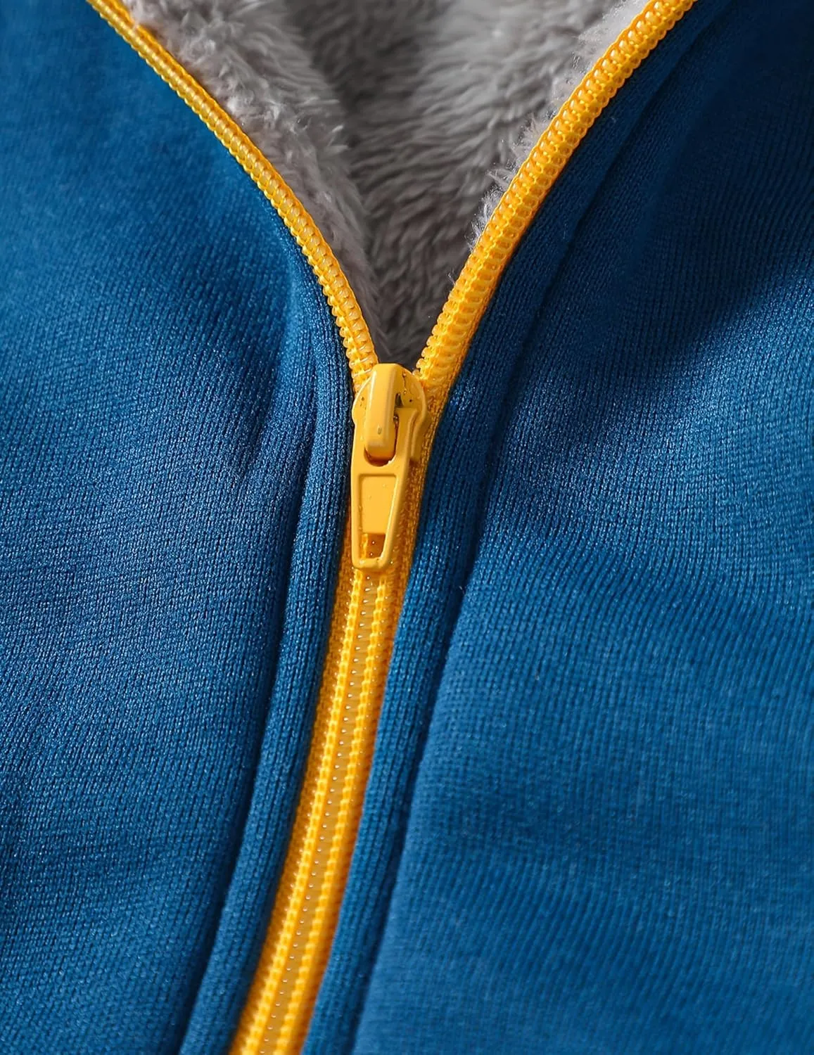 Kids Zip-Up Hooded for Boys Sherpa Lined Jacket Winter Outdoor Sweatshirt Warm Coat 3-14 Years