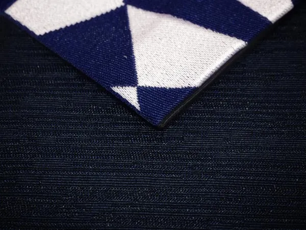 Men's belt ( silver&navy blue / ASANOHA ) Tie it when you wear a yukata or kimono