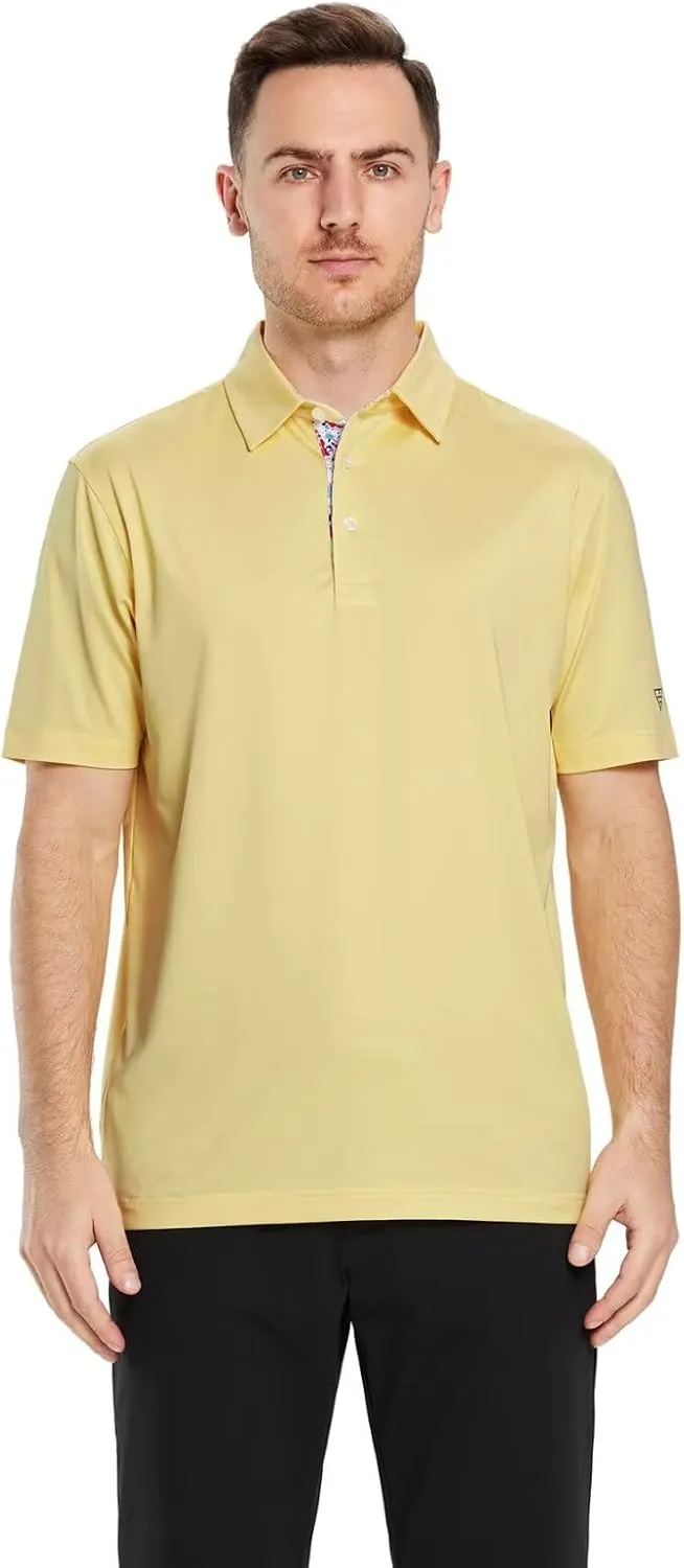 Mens Polo Shirts Short and Long Sleeve Casual Solid Stylish Dry Fit Performance Designed Collared Golf Polo Shirts for Men