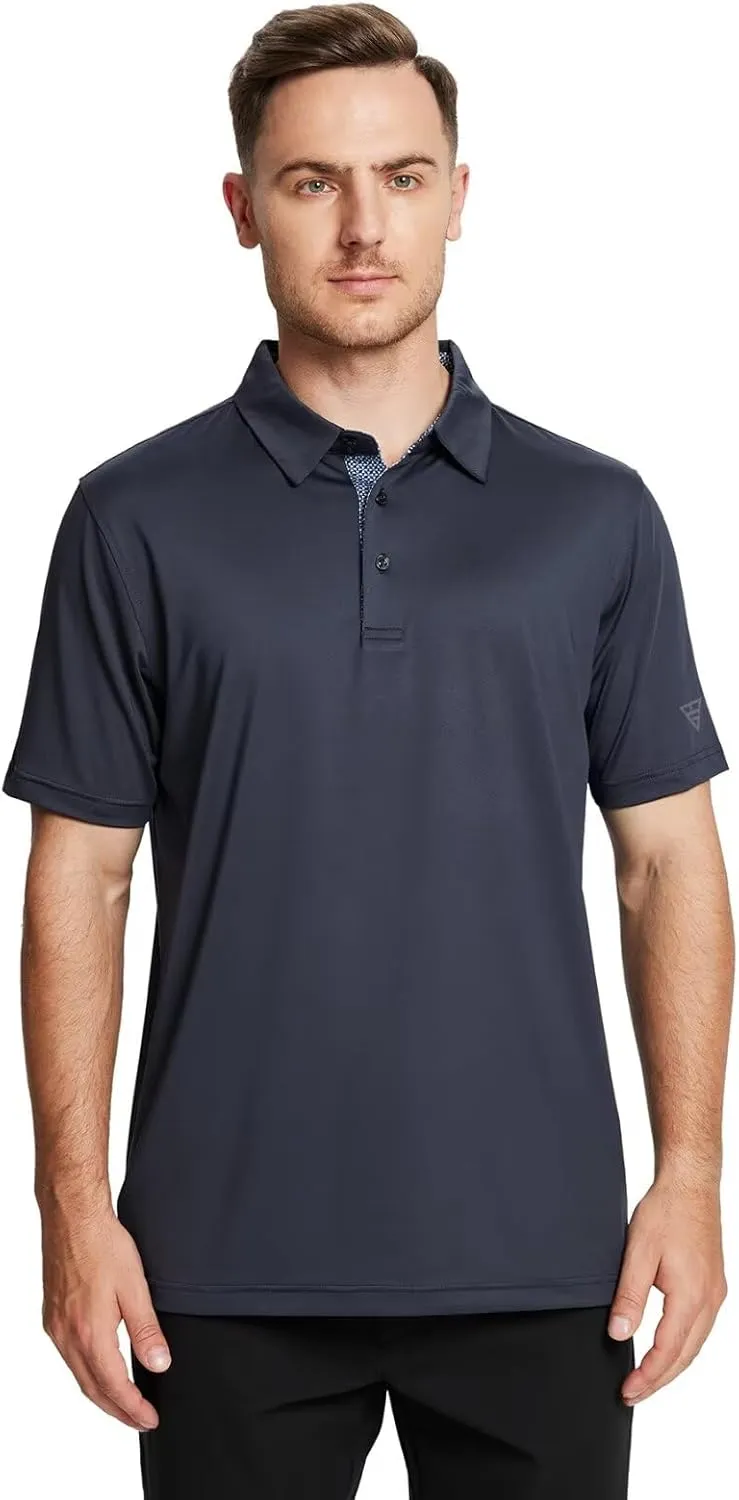 Mens Polo Shirts Short and Long Sleeve Casual Solid Stylish Dry Fit Performance Designed Collared Golf Polo Shirts for Men