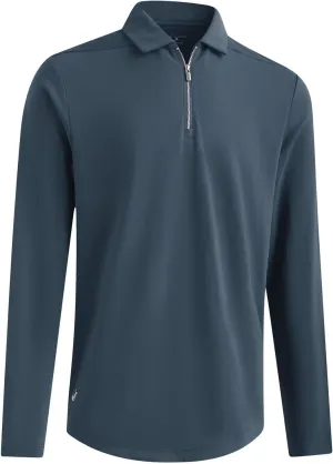 Mens Quarter Zip Polo Shirt Long and Short Sleeve Collared Shirts Moisture Wicking Performance Golf Polo Shirts