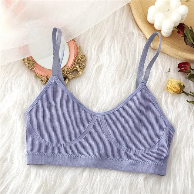 Trendy casual Wireless Crop Bra and Low Rise Panty Set
