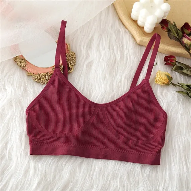 Trendy casual Wireless Crop Bra and Low Rise Panty Set