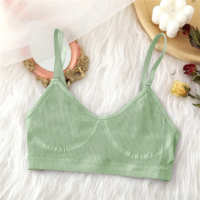 Trendy casual Wireless Crop Bra and Low Rise Panty Set