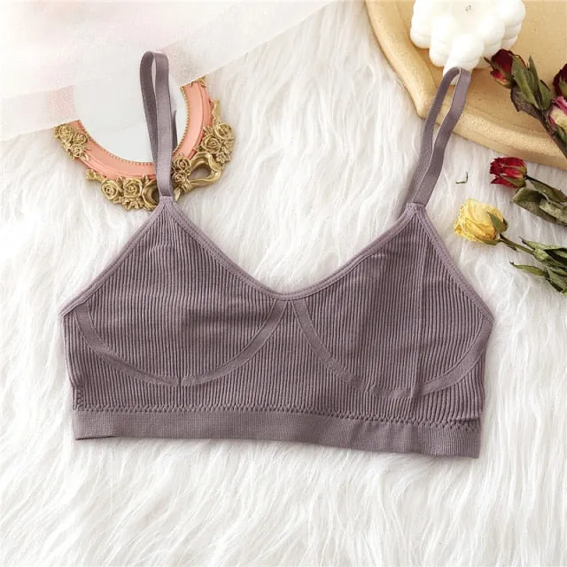 Trendy casual Wireless Crop Bra and Low Rise Panty Set