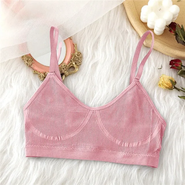 Trendy casual Wireless Crop Bra and Low Rise Panty Set