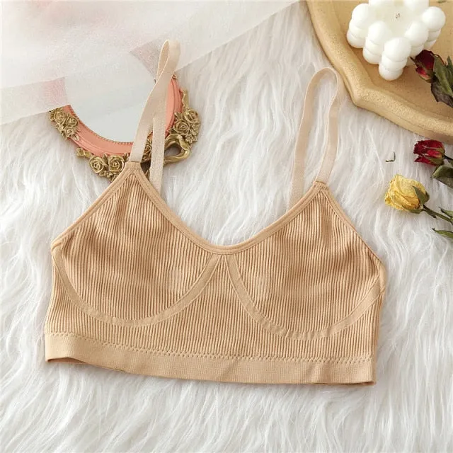 Trendy casual Wireless Crop Bra and Low Rise Panty Set