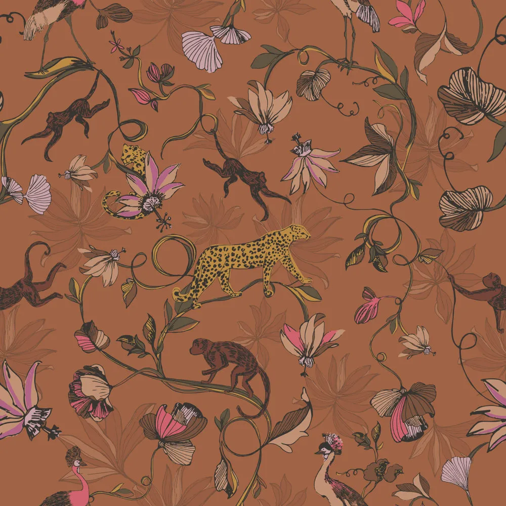 Wildlings Tropical Duvet Cover Set Warm Sienna
