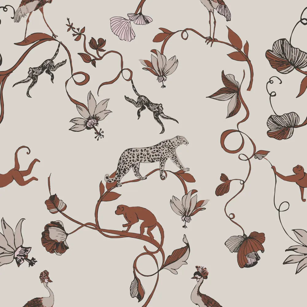 Wildlings Tropical Duvet Cover Set Warm Sienna