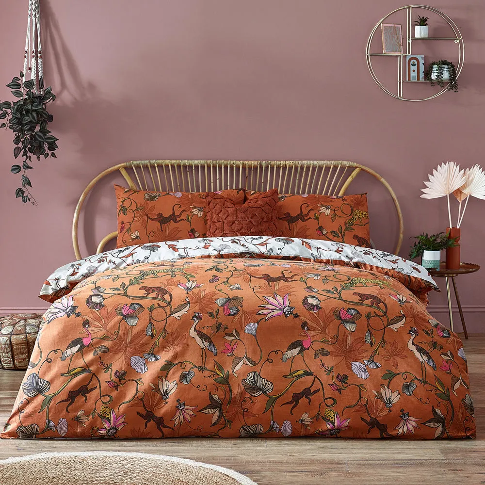 Wildlings Tropical Duvet Cover Set Warm Sienna