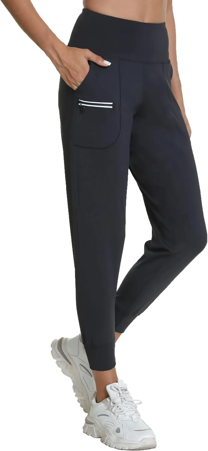 Women's Workout Joggers with Pockets-Quick Dry Athletic Lounge Pants for Hiking Yoga and Running